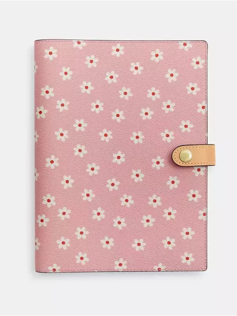 Coach Tan Leather Snap-Closure Planner